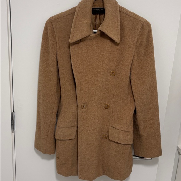 Donna Karen camel hair, camel colored pea jacket. - Picture 2 of 11
